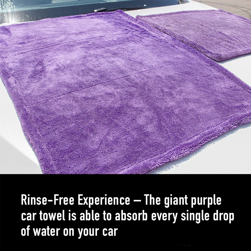 MaxShine Purple Duo Twisted Loop Drying Towel - 24" x 36" (1200GSM)
