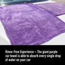 MaxShine Purple Duo Twisted Loop Drying Towel - 24" x 36" (1200GSM)
