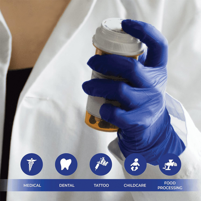 AMMEX® Indigo Nitrile Powder Free Exam Gloves (100/Box)