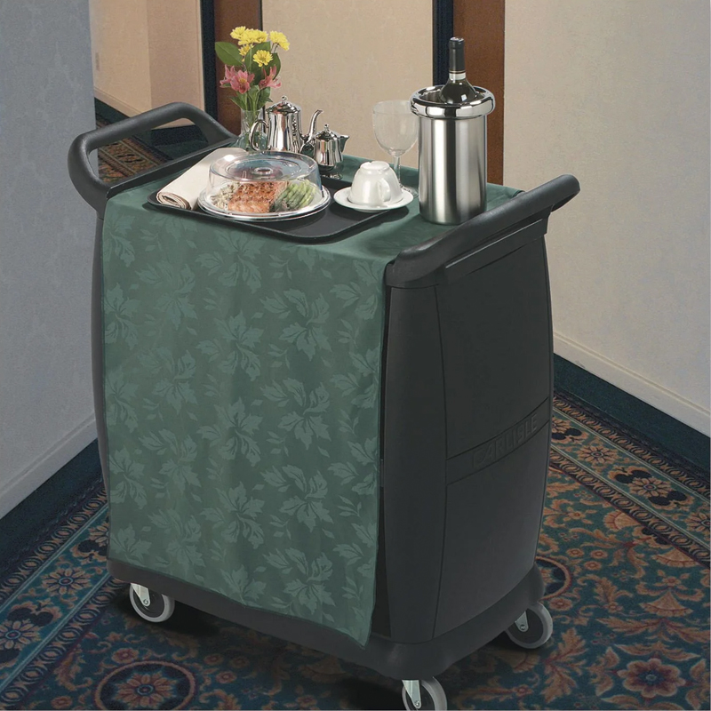 Boardwalk® Bussing Cart, Plastic, 3 Shelves, 300 lb Capacity, 18 x 36.25 x 38, Black