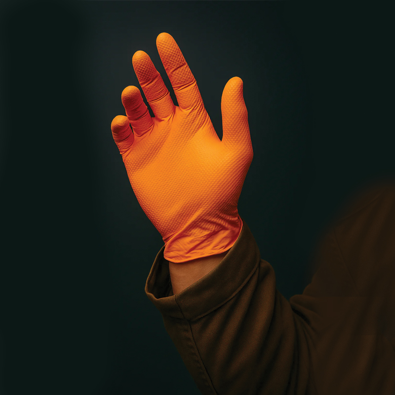 ARPEX 8 Mil Orange Diamond Textured Gloves (100/Box)