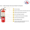 Badger Advantage Corrosion Resistant 10lb ABC Fire Extinguisher