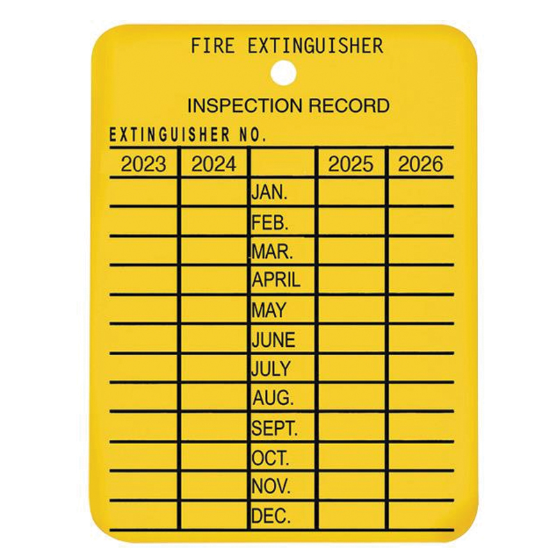 Plastic 4-Year Inspection Tag