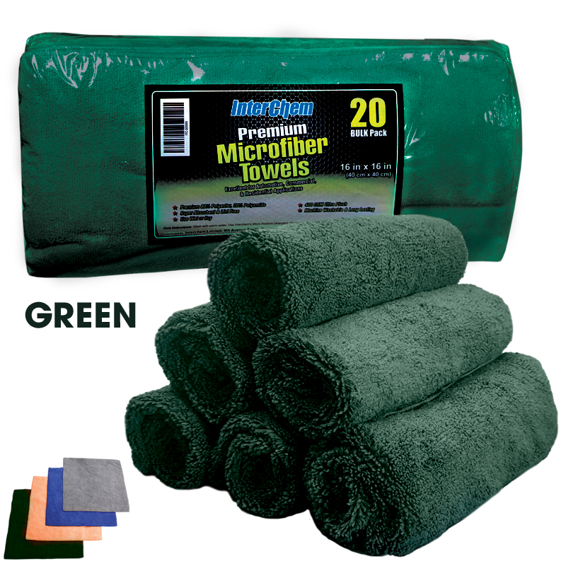 Premium Microfiber Towels 16" x 16" 400 GSM - 20 Pack