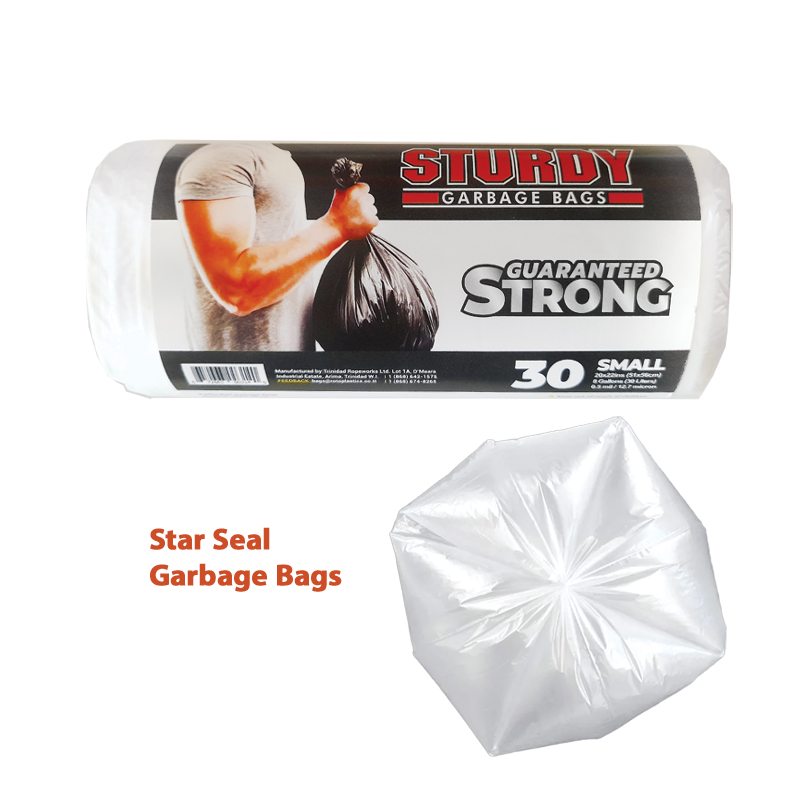 Sturdy Small Frosted Garbage Bags -30/Roll (8 Gallons)