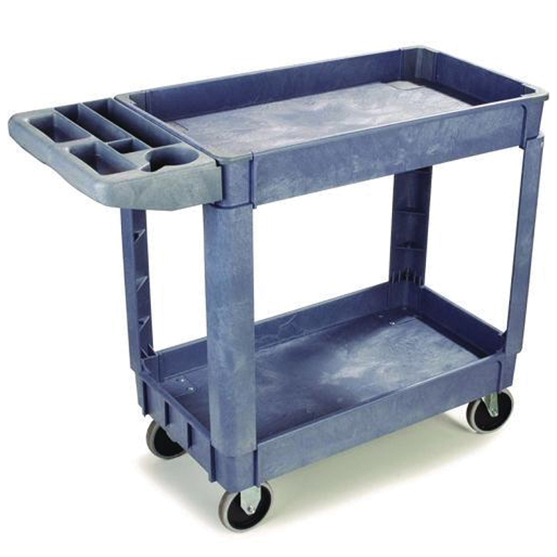 Boardwalk® Two-Shelf Utility Cart, 500 lb. Capacity, 17.25" x 40" x 33.5", Gray