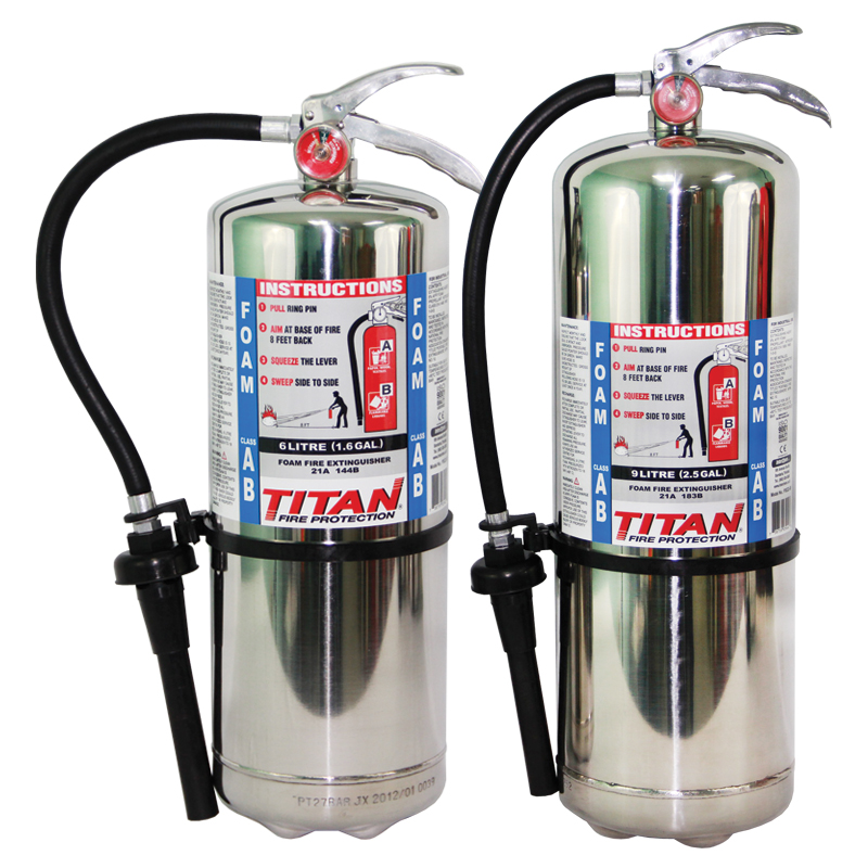 TITAN Foam Fire Extinguisher (Stainless Steel)