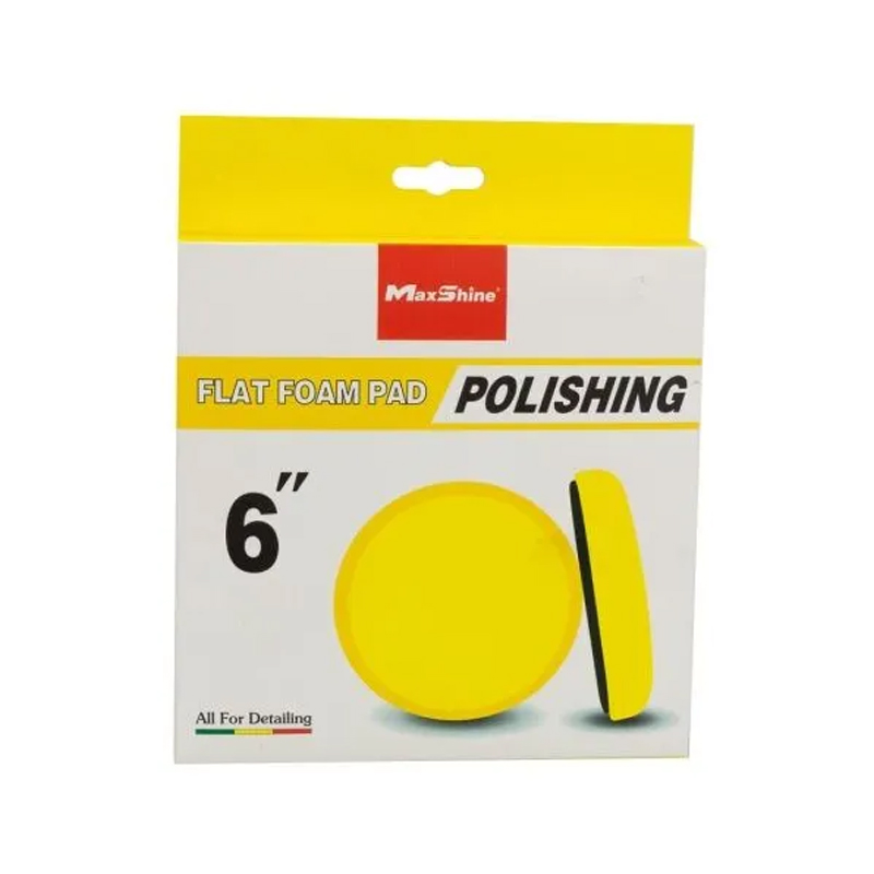 [2032165YW] MaxShine Yellow Flat Foam Polishing Pad 6"