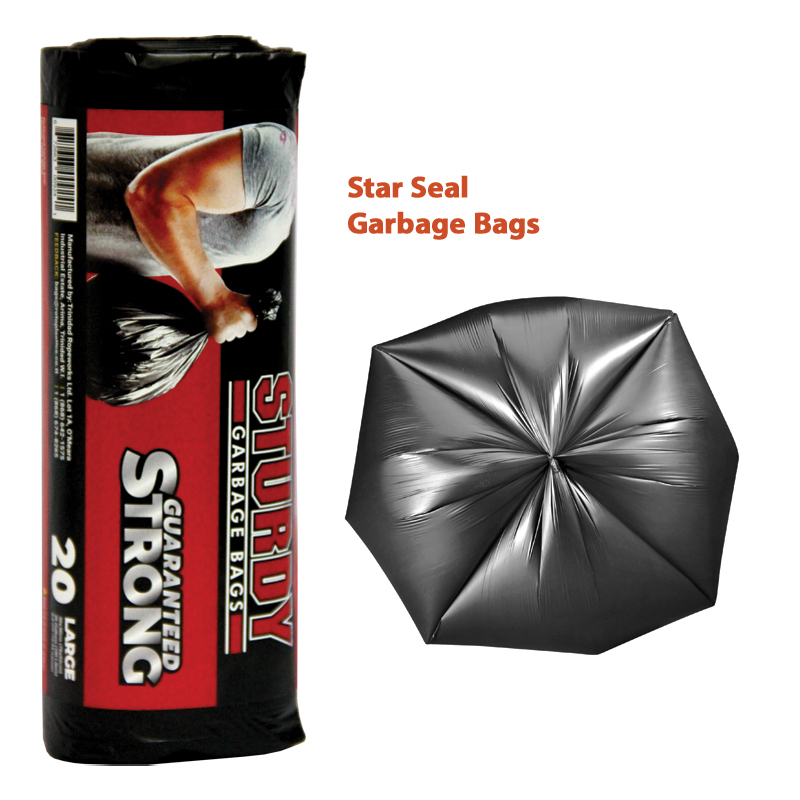 [ST3036B-B] Sturdy Large Black Garbage Bags - 20/Roll  - 30 x 36 ins/76 x 91 cm (18 Gallons)