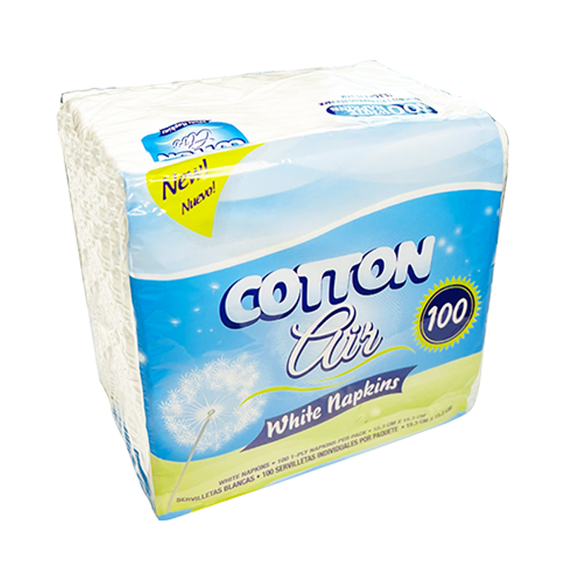 [30-005-10-0000-B] Cotton Air Napkins 6"x6"/100 Pack - (24 Packs/Bale)