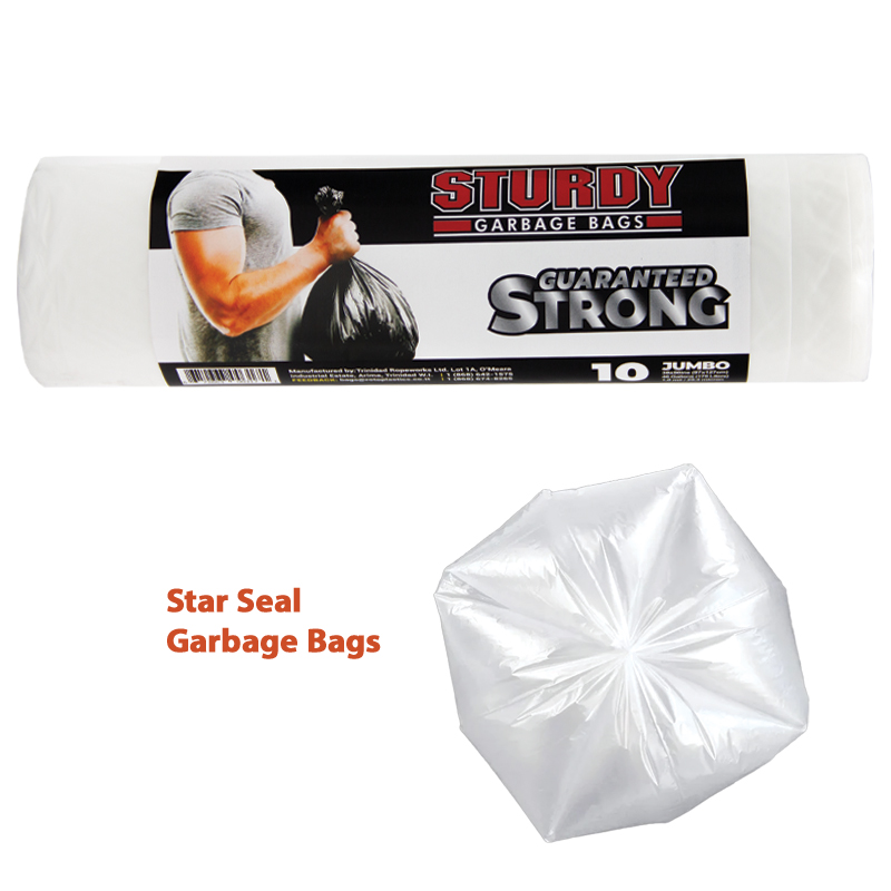 [ST3850C-B] Sturdy Jumbo Frosted Garbage Bags - 10/Roll  - 38" x 50" (46 Gallons)
